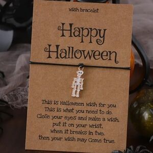 Skeleton wish bracelet halloween spooky season autumn fall witch pumpkin BNWT